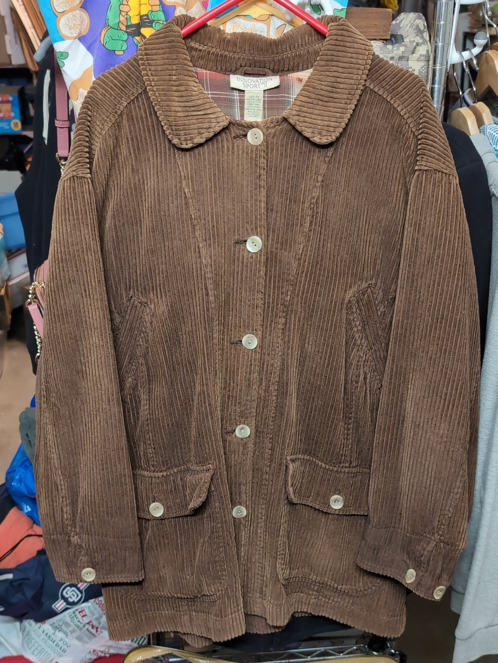 Vintage Innovation Sport II Corduroy Button-Up Jacket - Brown 2XL XXL